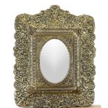 Wall cabinet with mirror, Holland, late 19th century, brass on wood, mirror glass. Inside 2