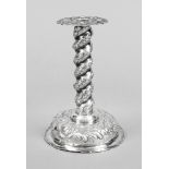 Candlestick, German, 20th century, Hanau (?), silver 800/000, Baroque style, round domed stand,