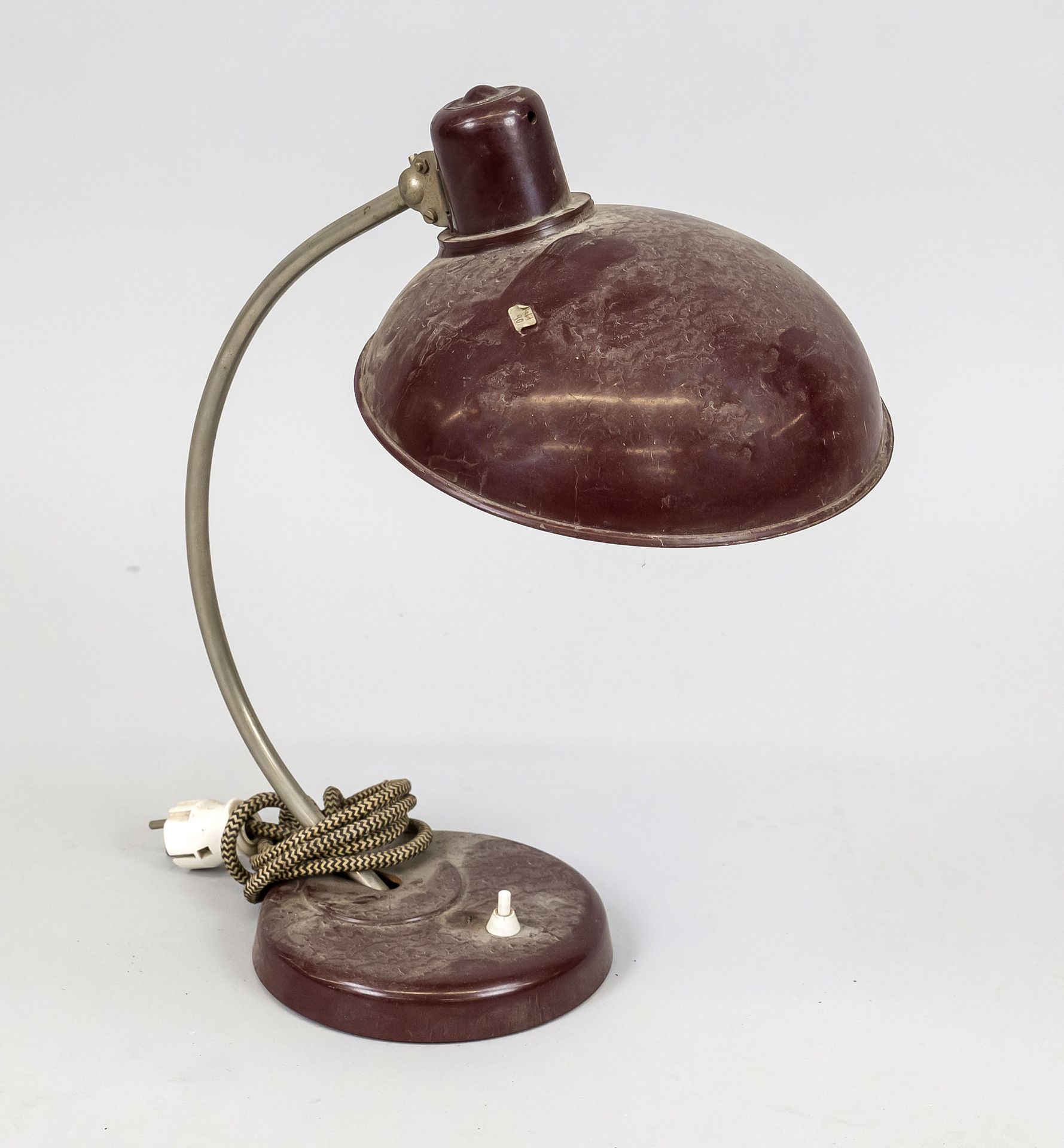 Table lamp, 1920s. Chrome-plated metal and plastic. Inscribed ''Helion Arnstadt'' on the shade.