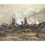 Ria Picco-Rückert (1900-1967), Nuremberg painter, industrial landscape (oil study of the Helene