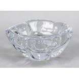 Large ashtray, France, 20th century, Daum, Nancy, hexagonal shape, clear, thick-walled glass,