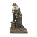 Maurice Constant Favre (1875-1915), ''Amour maternel'', patinated bronze and bone, signed on the