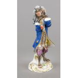 Monkey as a clarinettist, Meissen, mark after 1934, 2nd choice, monkey standing on a round, gold-