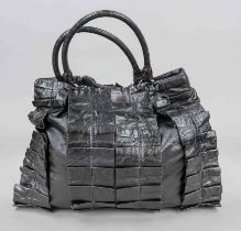 Miu Miu, Black Vintage Tote Bag, extremely soft black leather, partially folded and stitched like