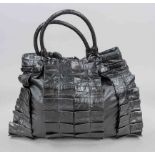 Miu Miu, Black Vintage Tote Bag, extremely soft black leather, partially folded and stitched like