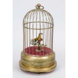 Singing bird automaton, 1st half of the 20th century, metal dome-shaped cage, inside a singing