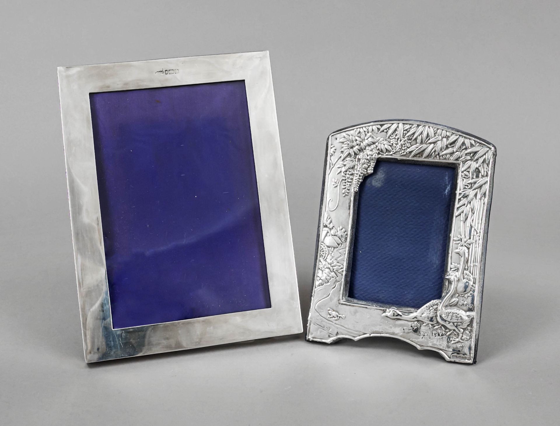 Two photo stand frames, England, 20th century, different makers, sterling silver 925/000, 1x