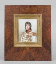 Large rectangular miniature, French, 19th century, polychrome tempera painting on bone plate.