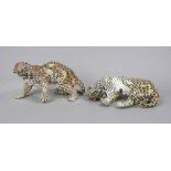 Two Playing Leopards, Nymphenburg, early 20th century, designed by Hans Behrens, 1904, model nos.