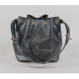 Louis Vuitton, Epi Noir Sac Noe, black textured Epi leather with details in black smooth leather,