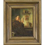 K. Schulz, 1st half 20th century, Monk reading, oil on canvas, signed lower right ''K. Schulz'',