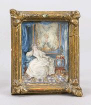 Rectangular miniature after Pierre Chasselat, 18th/19th century, polychrome tempera painting on a