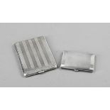 Two rectangular cigarette cases, 1st half 20th century, silver 830/000 and 835/000, each with gilt