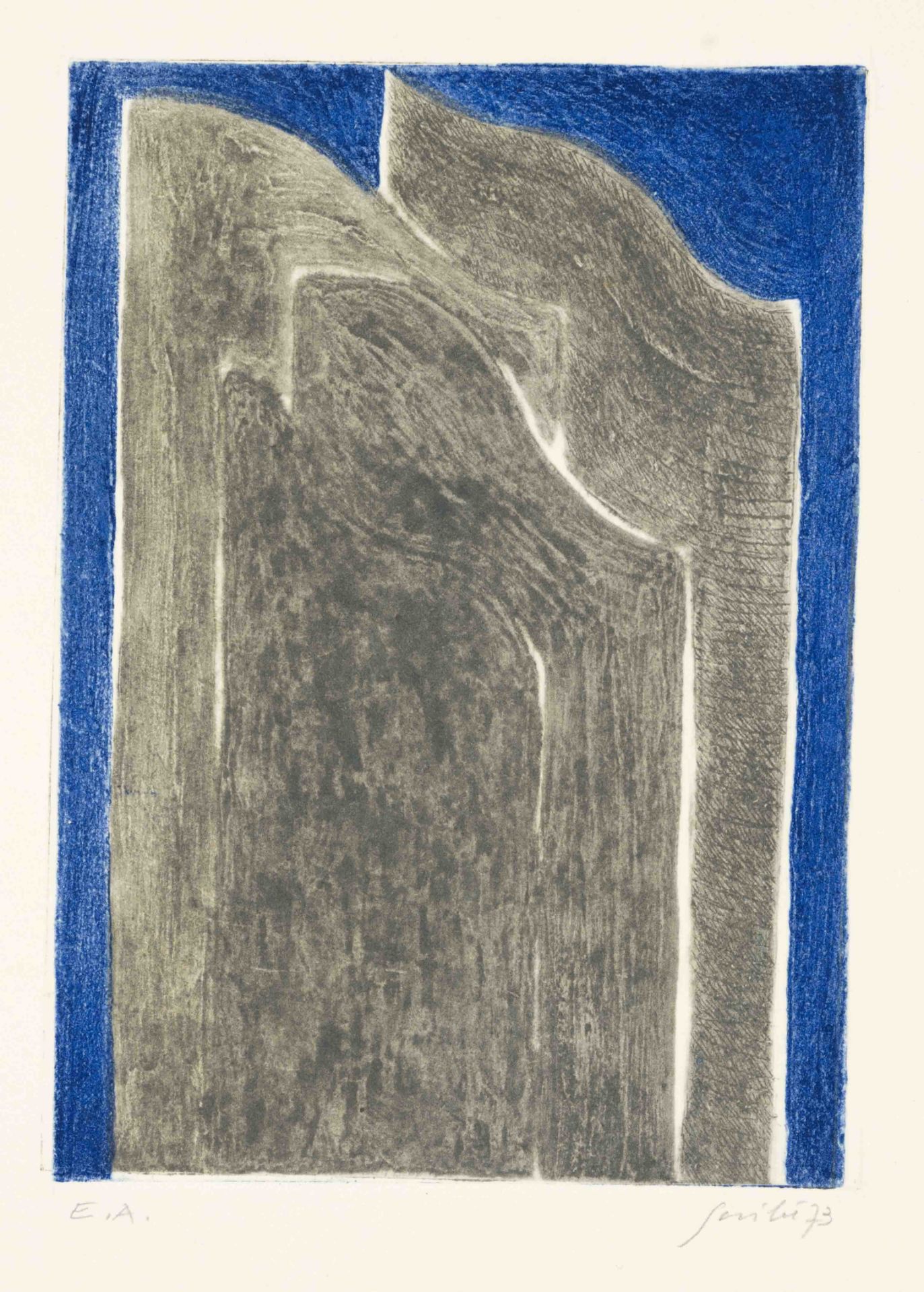 Unknown artist c. 1970, bundle of 6 aquatint etchings with abstract motifs, each indistinctly signed - Image 2 of 6