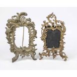 2 Historicism picture frames, late 19th century, bronze/brass with residual gilding. Both open-