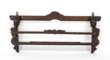 Plate shelf, around 1880, oak, 44 x 102 cm