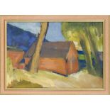 Anonymous painter of the 2nd half of the 20th century, Kate under Trees, oil on canvas on hardboard,