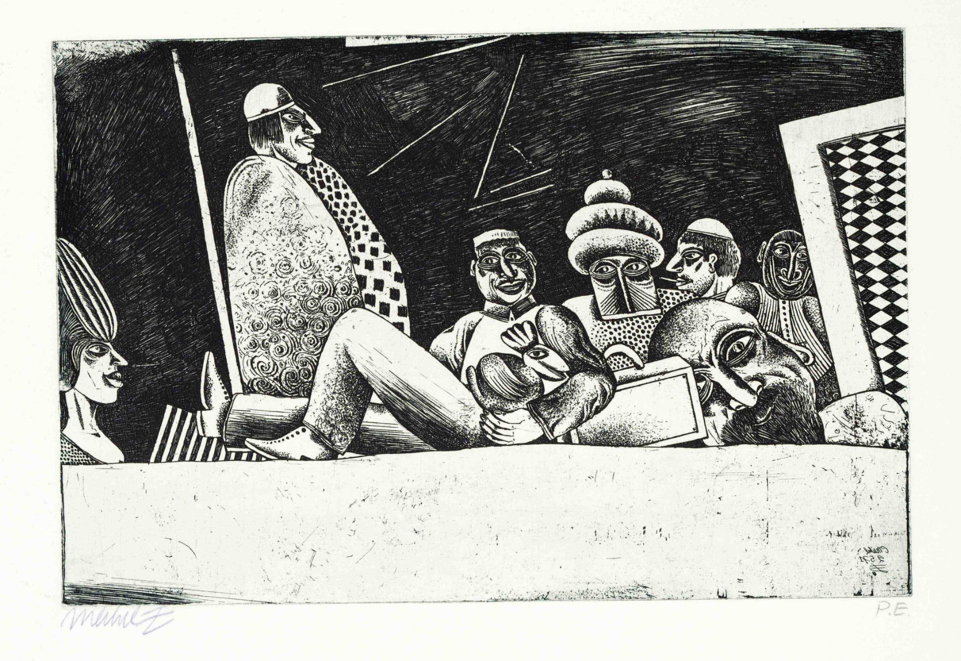 Mixed lot of 12 etchings by various artists, 2nd half 20th century: Gabriele Grosse (*1942), 2x - Image 2 of 4