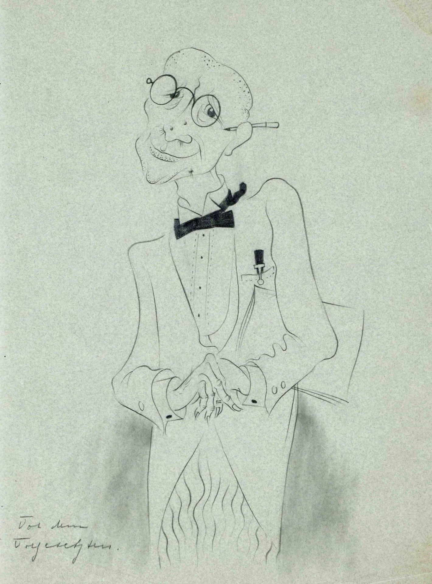 Rudolf Fust, bundle of 3 caricatures from the 1920s by the German painter, graphic artist and