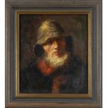 English painter 1st half 19th century, Portrait of a Sailor with Southwester, oil on canvas,