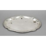A curved oval tray, German, 20th century, maker's mark Bruckmann & Söhne, Heilbronn, silver 800/000,