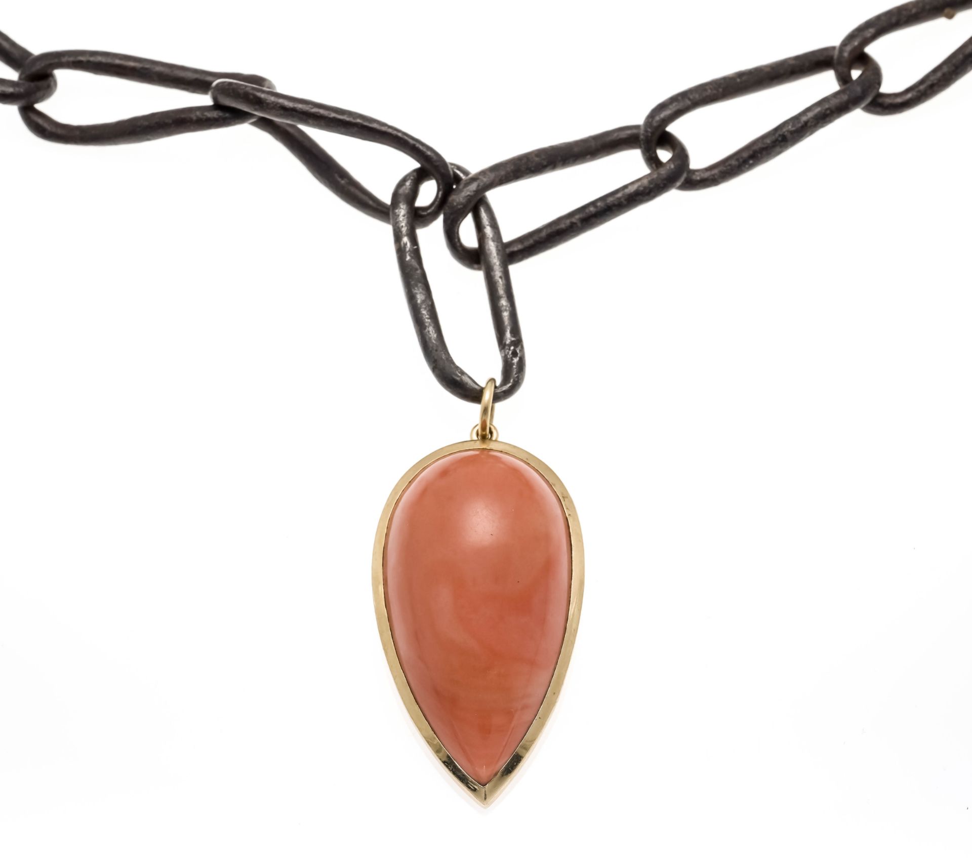 Günter Krauss coral design necklace with coral pendant GG 750/000 with a fine drop-shaped coral - Image 2 of 4