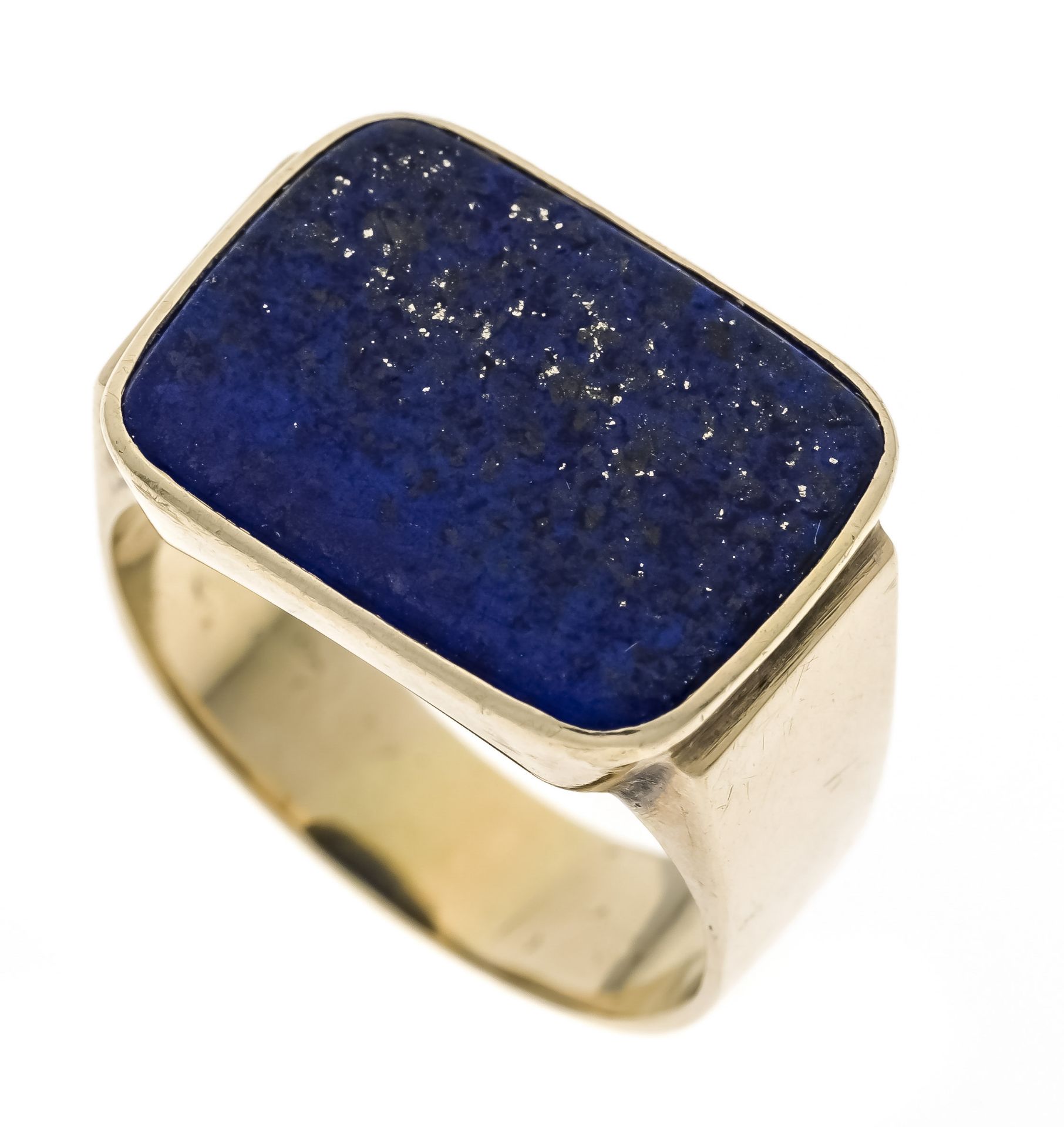 Lapis lazuli ring GG 585/000 with a lapis lazuli plate 16 x 12 mm, RG 57, 7.0 g