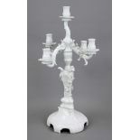 Large candlestick, 5-flame, KPM Berlin, mark 1870-1945, 1st choice, form Rocaille, design: Friedrich