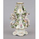 Vase, 20th century, Meissen imitation mark, baluster shape with 2 putti sitting on the sides between