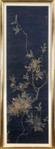 Ink painting with pomegranates, probably Japan. Gold ink on black ground (paper). Inscribed and