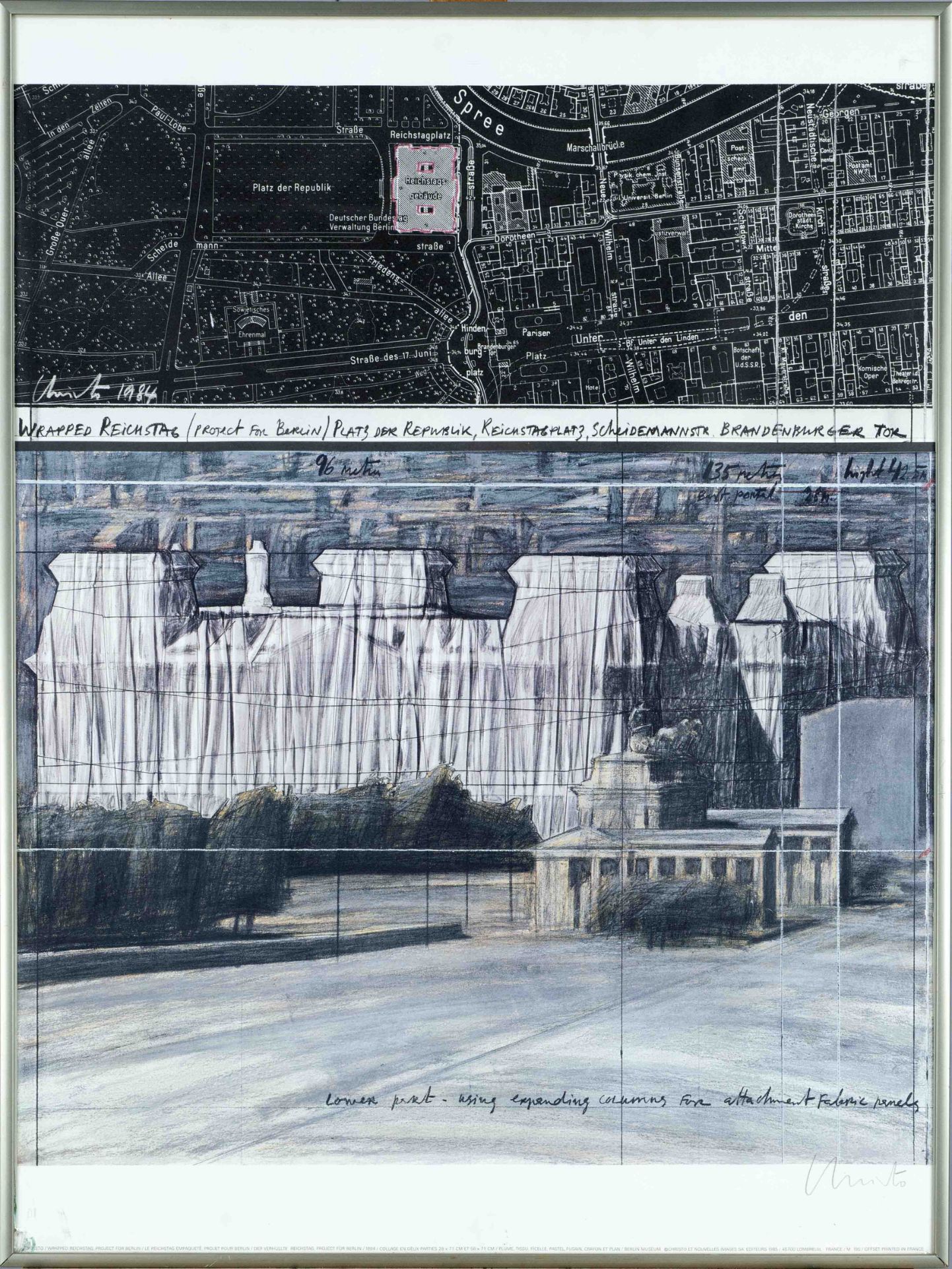 Christo (1935-2020), ''Wrapped Reichstag'', large offset lithograph, signed in pencil lower right,