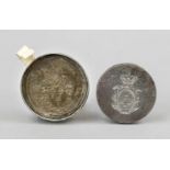 Set of seals, 17th and 19th century. One iron seal plate with an incised coat of arms and a crown