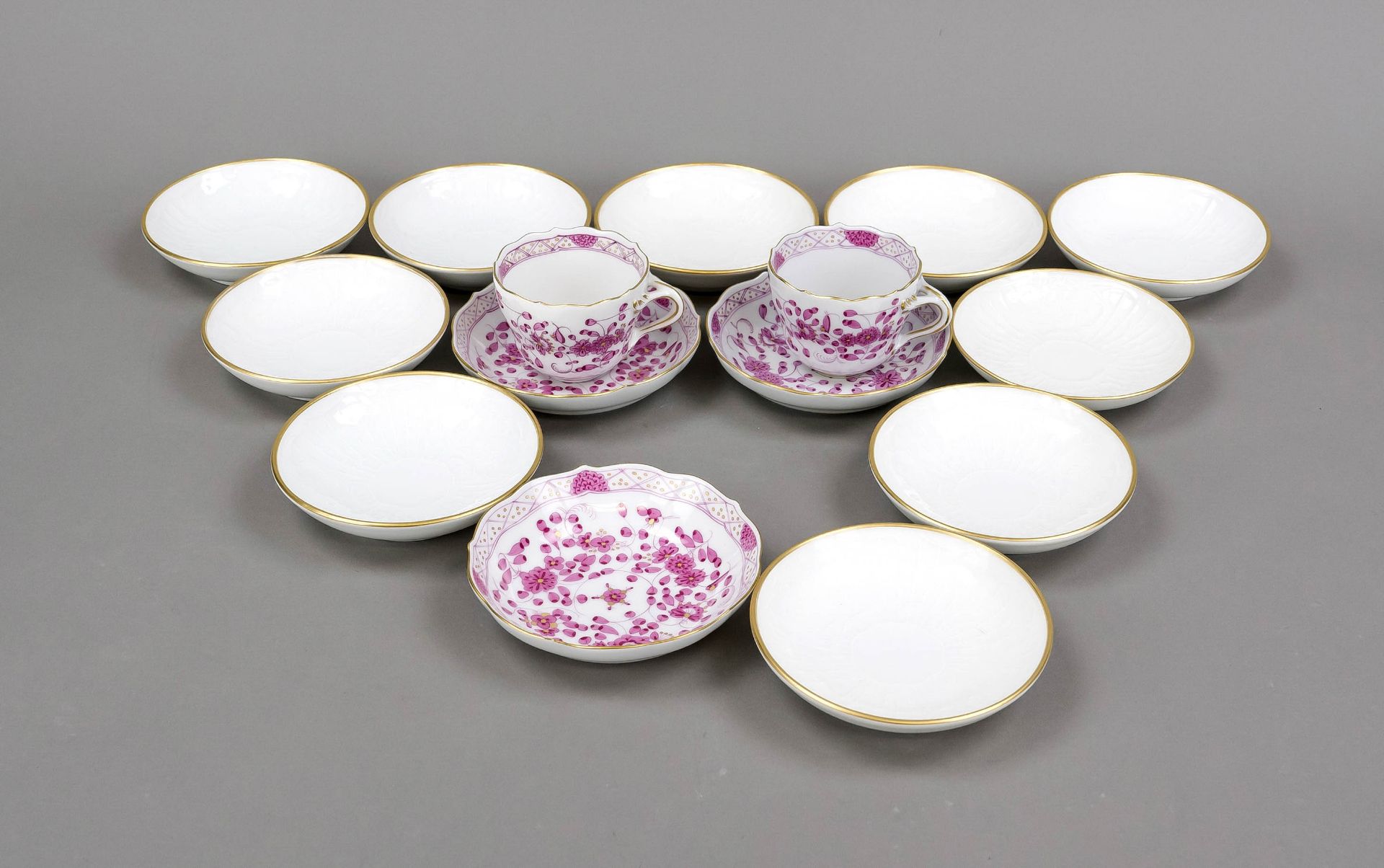 Mixed lot of 15 pieces, 10 saucers, KPM Berlin, marks before 1962, 1st choice, red imperial orb