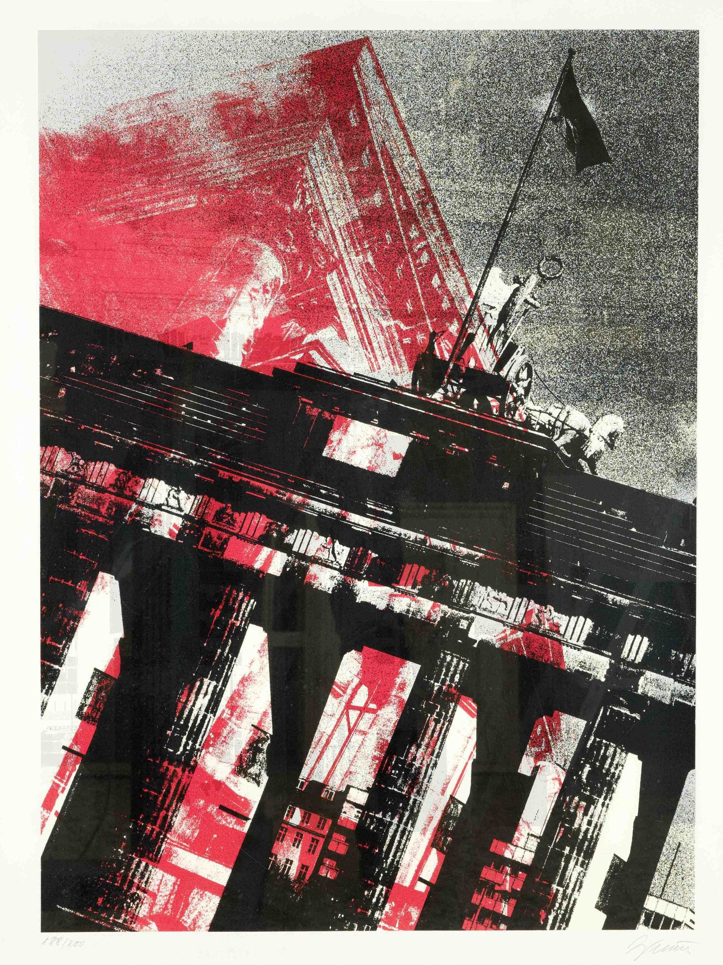 Gerd Winner (*1936), Brandenburger Tor from the ''Berlin Suite'', 1990/91, color silkscreen,