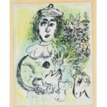 Marc Chagall (1887-1985), ''Clown with Flowers'', color lithograph by Mourlot 1963, unsigned, 32 x