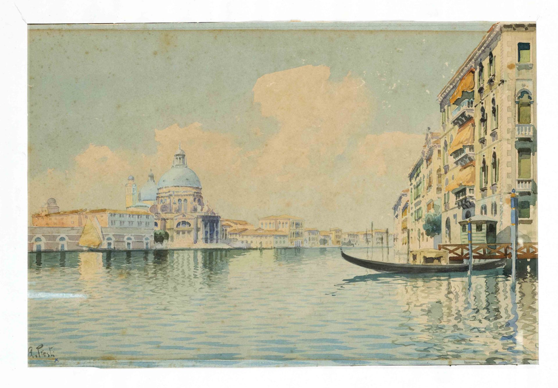 A. Presti, pair of views of Venice, 1st half 20th century, with Santa Maria del Rosario, - Image 2 of 2