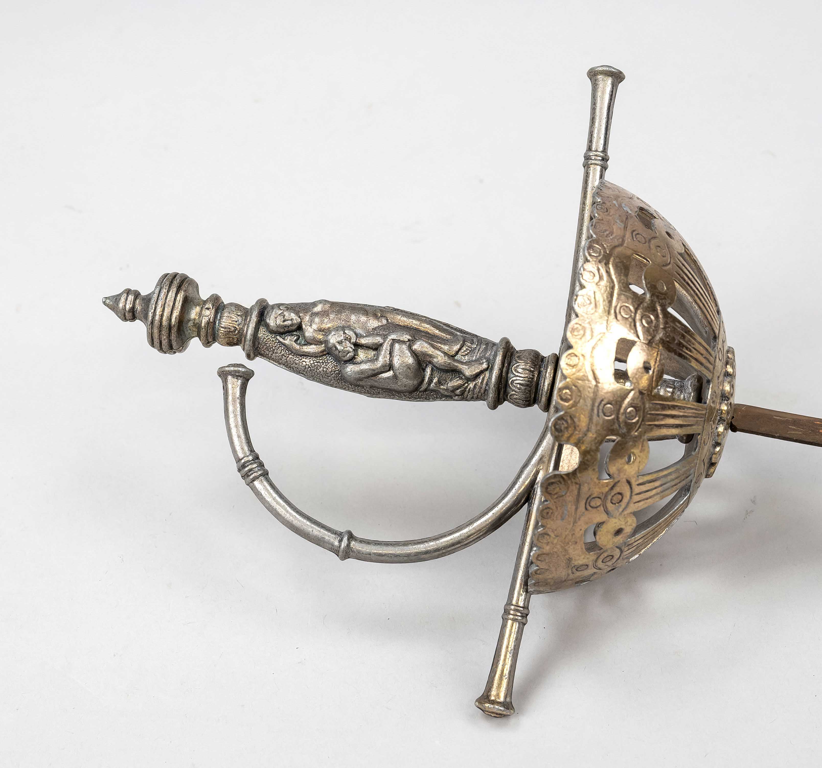 Rapier, 2nd half 20th century, metal. Replica of a bell cup rapier in 17th century style, the - Image 2 of 2