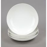 Five deep plates, KPM Berlin, pre-1945 mark, 1st choice, Urbino shape, designed by Trude Petri (