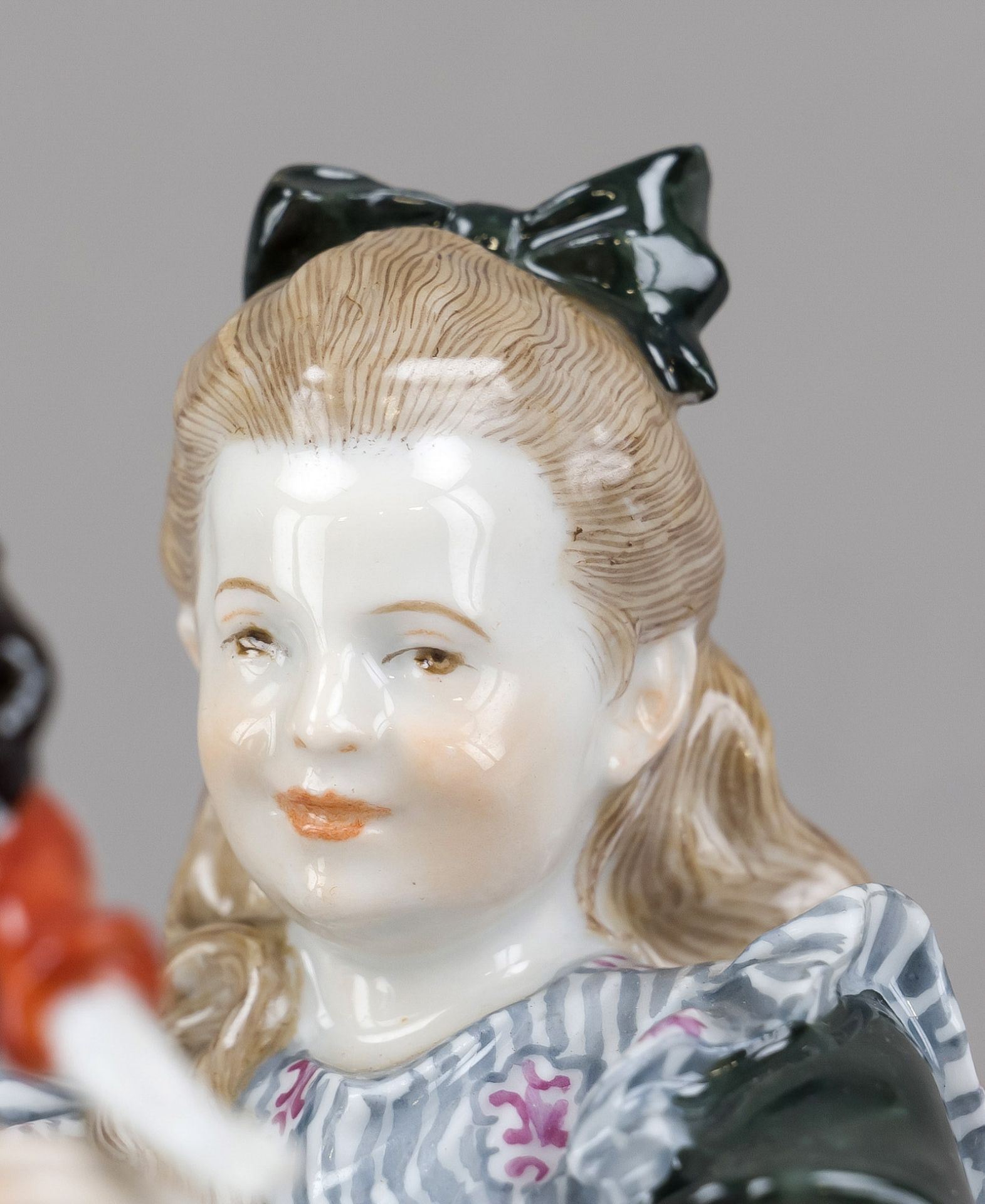 Girl with doll, Meissen, Knauff Schwerter mark 1850-1924, 1st choice, designed by Paul Helmig 1911/ - Image 4 of 4