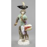 Monkey as drummer from the Monkey Chapel, Meissen, mark 1850-1924, 2nd choice, designed by Johann