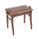 Piano stool, c. 1900, oak, height-adjustable seat, 51 x 60 x 33 cm