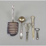 Mixed lot of five pieces, 19th/20th century, various makers, silver of different finenesses, various