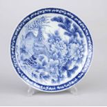 Arita plate, Japan, c. 1900, porcelain with cobalt blue underglaze decoration of an eagle between