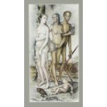 Hans Baldung Grien (1485-1545), copy after, ''The Three Ages and Death'', watercolor on paper,