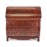 Dutch storage chest, 19th century, mahogany veneered wood, drawer below, the other drawers,