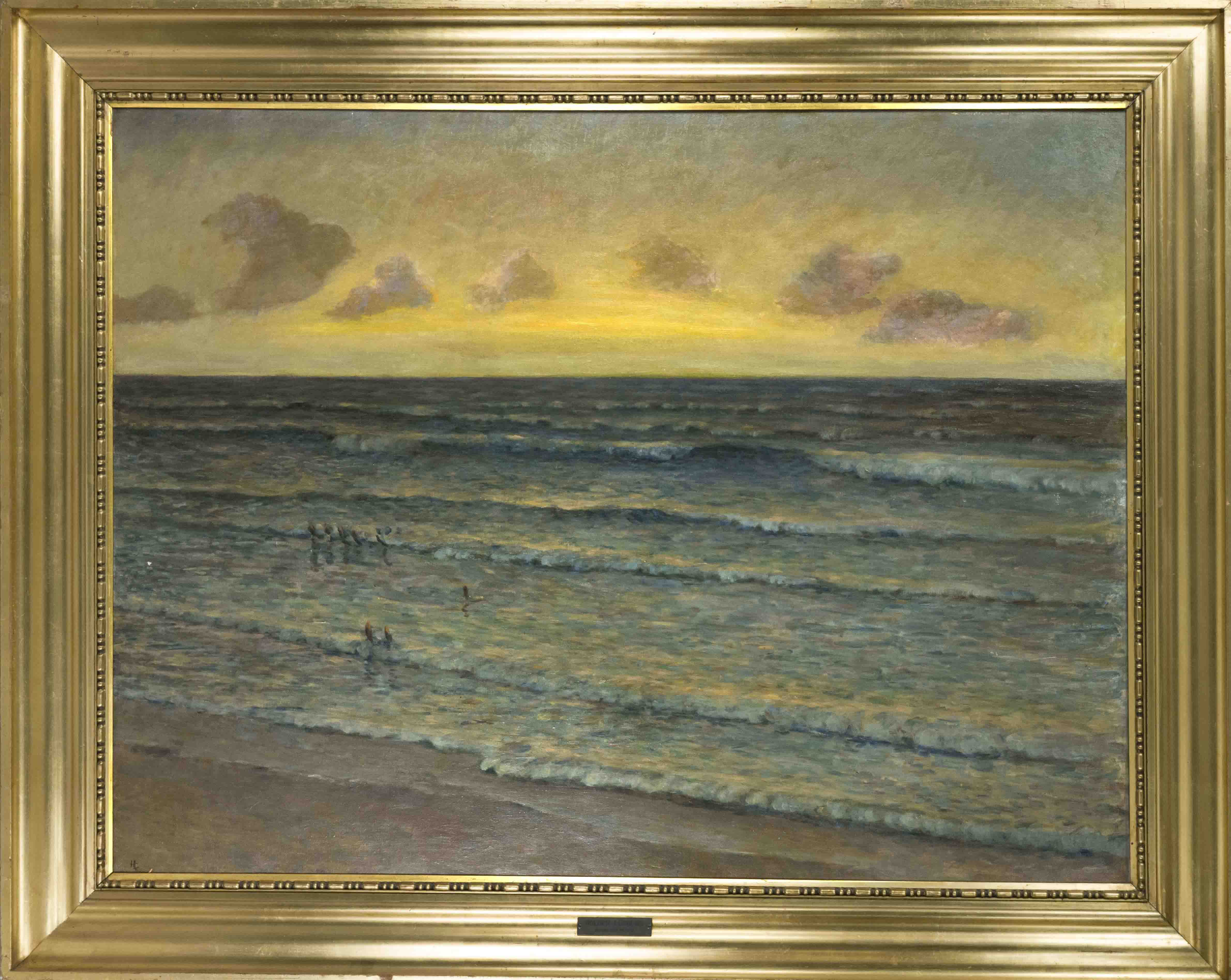 Holger Peter Svane Lübbers (1850-1931), Danish marine painter, large seascape with surf in the