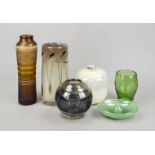 Mixed lot of seven pieces of artist's glass, 20th century, including Venini, Murano and Eisch, 5