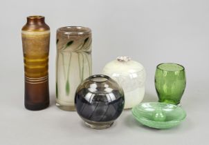 Mixed lot of seven pieces of artist's glass, 20th century, including Venini, Murano and Eisch, 5