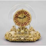 Annual clock, rotating pendulum clock, marked ''Koma'', 2nd half 20th century, gilded oval case