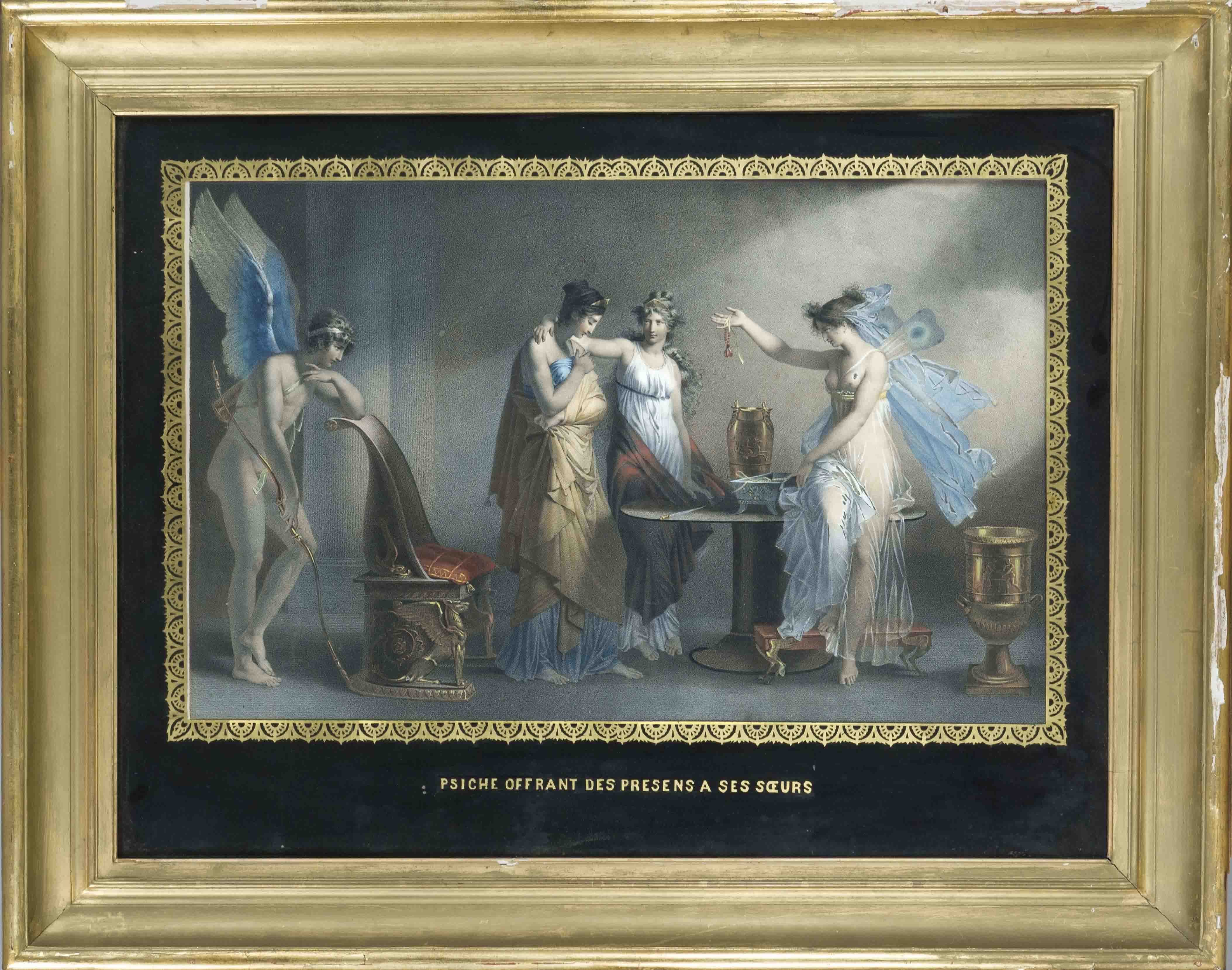 Mathieu Barathier (1784-1867) after Fragonard, two large mythological depictions, ''Psiche au - Image 2 of 2